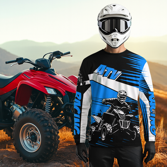 Custom Blue ATV Motocross Jersey for Adult Kids Youth Quad Dirt Bike Racing Shirt For Men Women NHN001