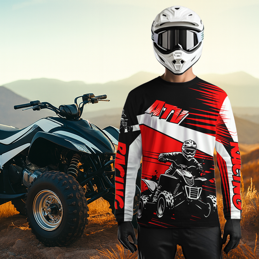 Custom Red ATV Motocross Jersey for Adult Kids Youth Quad Dirt Bike Racing Shirt For Men Women NHN001