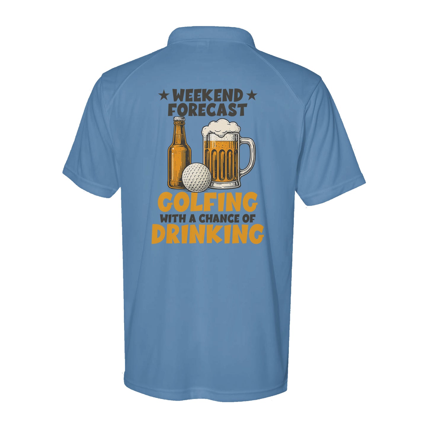 Funny Performance Polo Skull Golf shirt custom weekend forecast golfing with a chance of drinking DM04 NQS9880