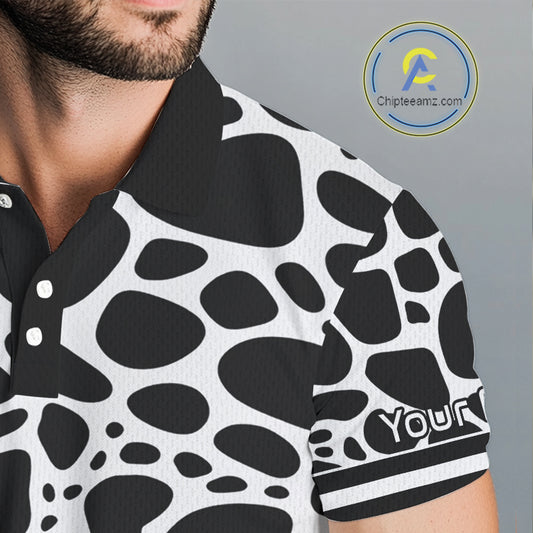 Mens Golf Polo Shirt Custom White Animal Mix Leopard Skin Prints Pattern Team Golf Tops, Golf Gift NHN0230