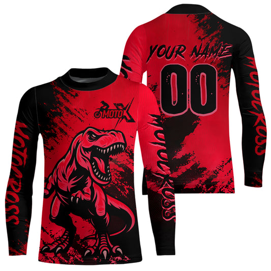 Red Dinosaur Motocross Jersey Dirt Bike Shirts for Men Kid Women Racing Jersey XM417