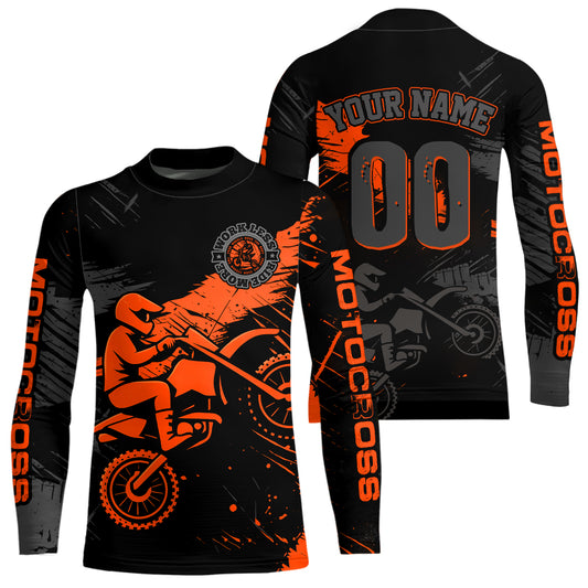 Custom Orange Motocross Racing Jersey for Kid Women Men Personalized Dirt Bike Shirts XM425