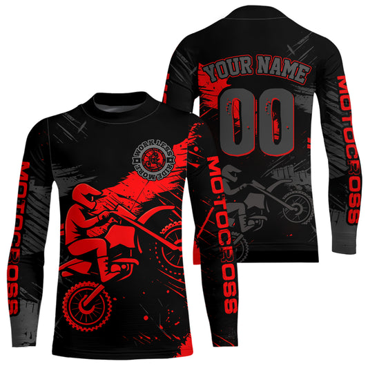 Custom Red Motocross Racing Jersey for Kid Women Men Personalized Dirt Bike Shirts XM425