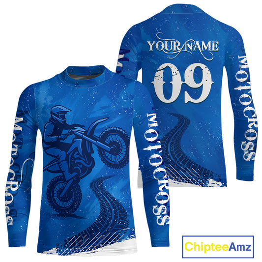 Blue Motocross Jersey Men Women Kid Custom Dirt Bike Shirts Motorcycle Riding Shirt XM432