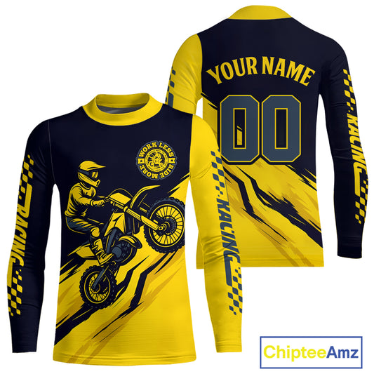 Yellow Motocross Jersey Custom for Men Women Kid Dirt Bike Shirts Motorcycle Shirt XM434