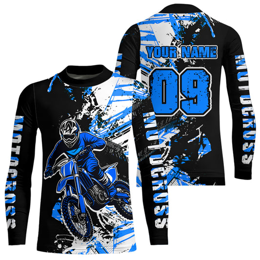 Blue Motocross Jersey Kids Women Men Custom Dirt Bike Shirts Motorcycle Shirt XM495