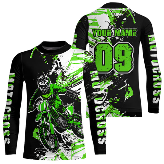 Green Motocross Jersey Kids Women Men Custom Dirt Bike Shirts Motorcycle Shirt XM495