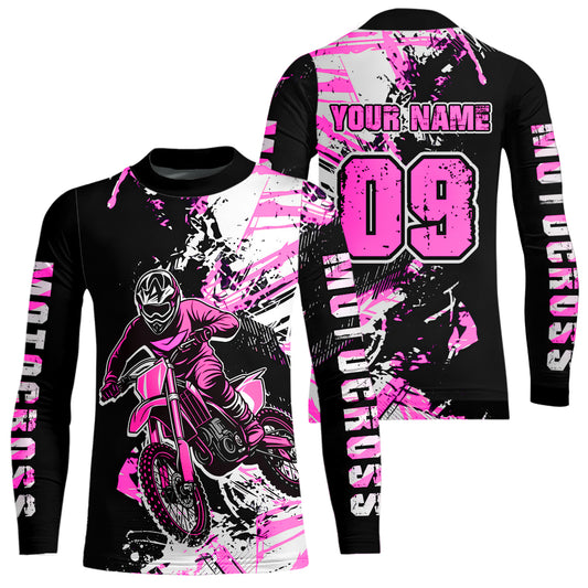 Pink Motocross Jersey Kids Women Men Custom Dirt Bike Shirts Motorcycle Shirt XM495