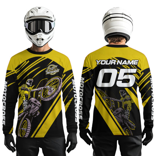 Yellow Custom Motocross Jersey for Men Women Kid Dirt Bike Shirts Motorcycle Shirt XM456