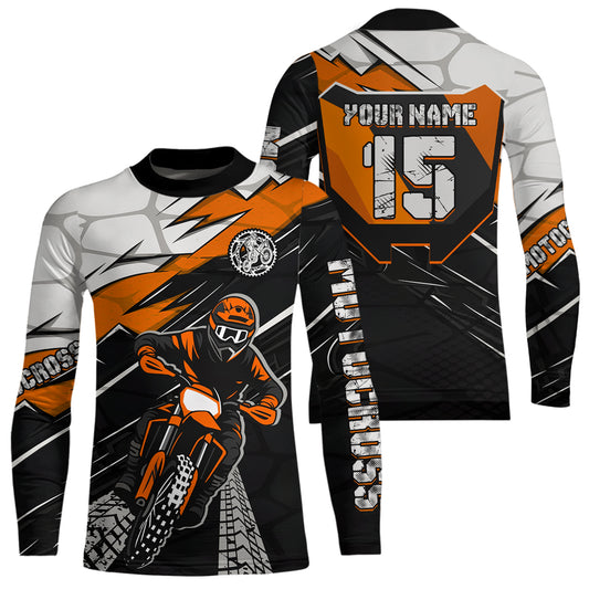 Orange Motocross Jersey Custom Dirt Bike Shirts for Men Kid Women Motorcycle Shirt XM488