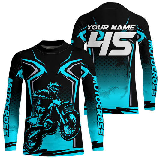 Custom Turqoise Motocross Racing Jersey Men Women Kid Dirt Bike Shirts Motorcycle Shirt XM442