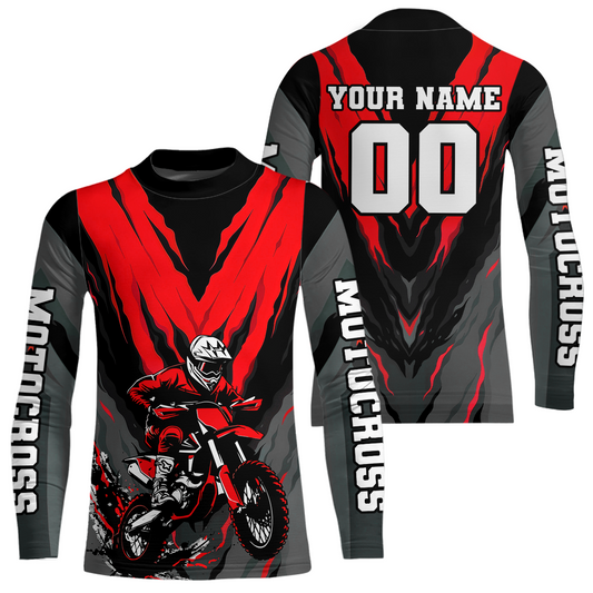 Custom Red Motocross Racing Jersey for Men Women Kid Dirt Bike Shirts Riding Shirt XM443