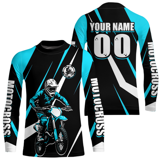 Turquoise Custom Motocross Racing Jersey Men Women Kid Dirt Bike Motorcycle Riding Shirt XM454