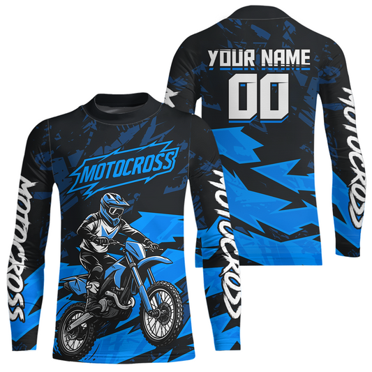 Blue Custom Motocross Racing Jersey Men Women Kid Dirt Bike Shirts Off road Shirt XM468