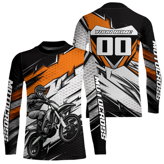 Orange Motocross Jersey for Men Kid Women Dirt Bike Jersey Youth Motorcycle Riding Shirt XM487