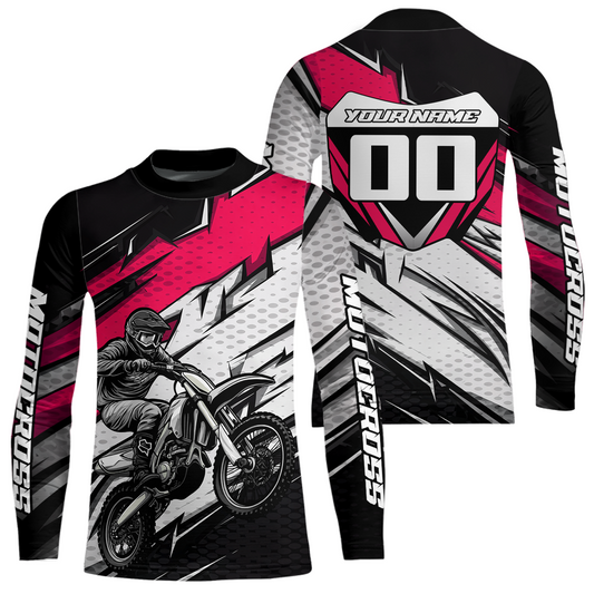 Pink Motocross Jersey for Men Kid Women Dirt Bike Jersey Youth Motorcycle Riding Shirt XM487