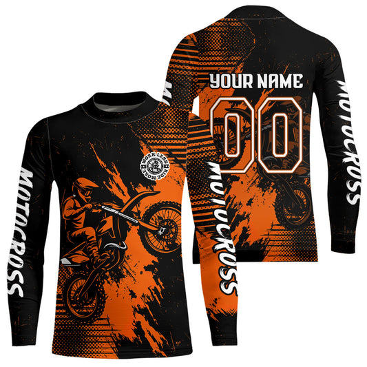 Orange Motocross Jersey Custom Dirt Bike Shirts Men Kid Women Motorcycle Jersey XM419