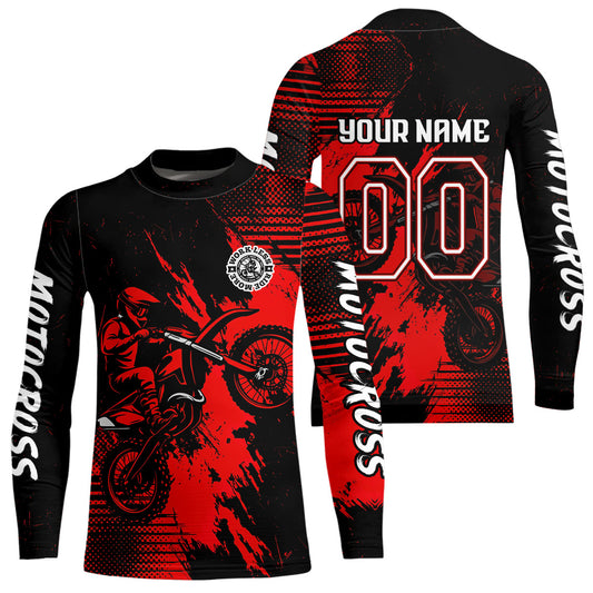 Red Motocross Jersey Custom Dirt Bike Shirts Men Kid Women Motorcycle Jersey XM419