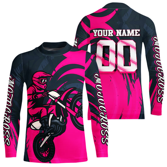 Pink Motocross Jersey Custom for Men Women Kid Dirt Bike Shirts Motorcycle Shirt XM436