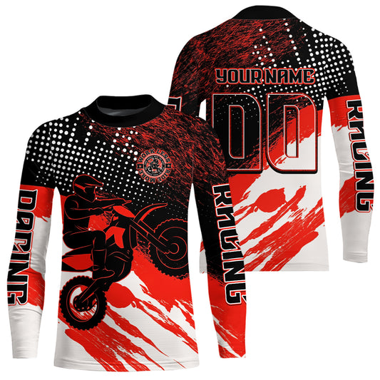 Custom Red Motocross Racing Jersey for Men Women Kid Dirt Bike Shirts Riding Shirt XM445