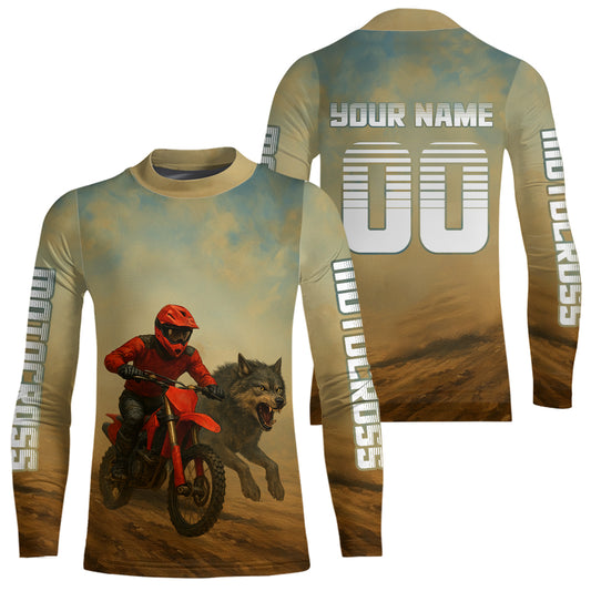 Wolf Motocross Jersey Custom Dirt bike Shirts Men Kid Women Motorcycle Riding Shirt XM398