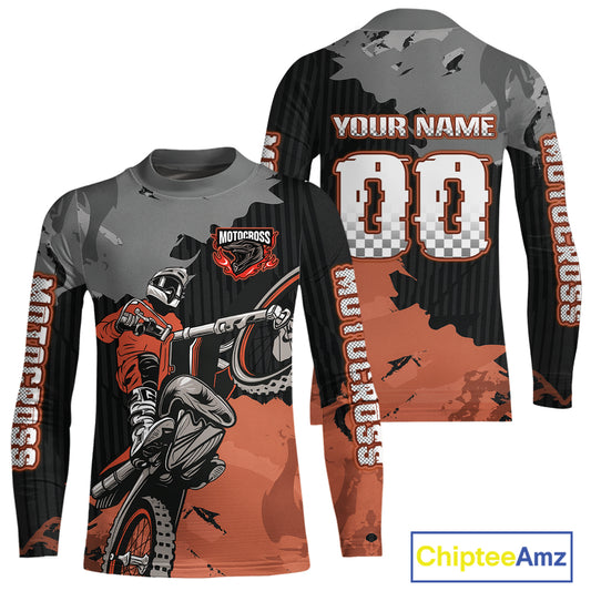Orange Custom Motocross Racing Jersey for Kid Men Women Dirt Bike Shirts Moto Shirt XM478