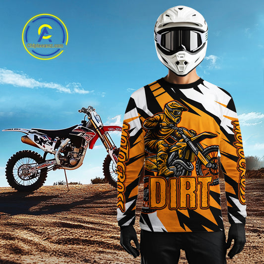 Custom Orange Motocross Racing Jersey Men Kid Women Dirt Bike Shirts Riding Shirt XM479