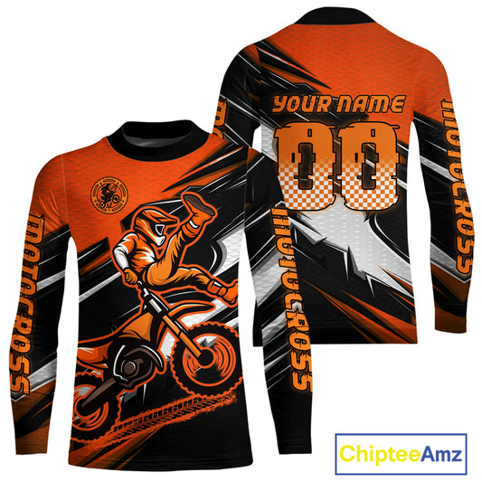 Custom Orange Motocross Jersey Men Kid Women Dirt Bike Jersey Motorcycle Riding Shirt XM486