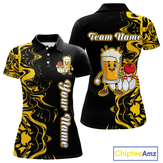 Funny Beer Bowling Shirts Team Women Men Custom Yellow Bowling Jersey for Bowler MBL250