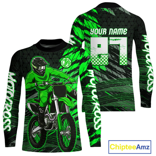 Green Motocross Racing Jersey Kids Women Men Custom Dirt Bike Shirts Motorcycle Shirt XM494