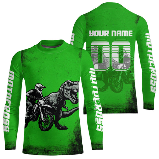 Green Dinosaur Motocross Jersey Custom Dirt Bike Shirt Men Kid Women Racing Jersey XM411