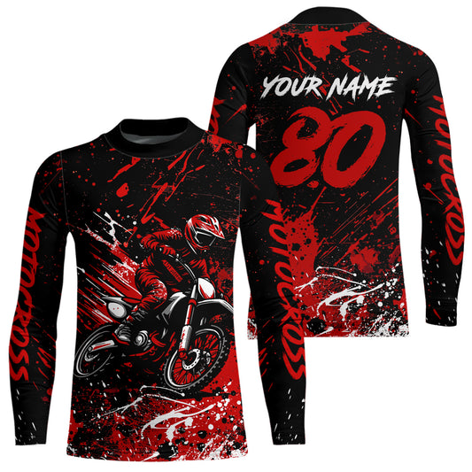 Red Youth Motocross Jersey Custom Motocycle Shirts Men Women Kid Motocross Shirt UPF30+ DNT39