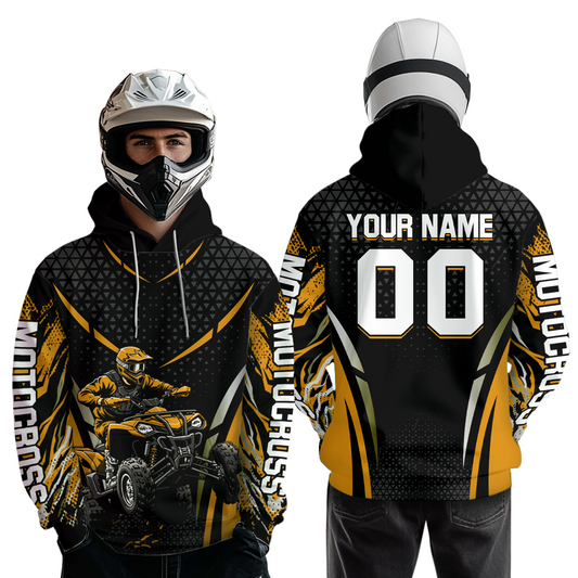 Personalized Orange ATV Motocross Hoodie Jersey Off-Road Hoodie Shirt for Kid Men Women HOT41