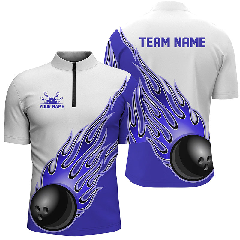 Personalized Flame Bowling Shirts For Men And Women, Bowling Ball Custom Bowling Team Shirt IPHW5001