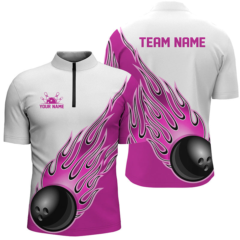 Personalized Flame Bowling Shirts For Men And Women, Bowling Ball Custom Bowling Team Shirt IPHW5000