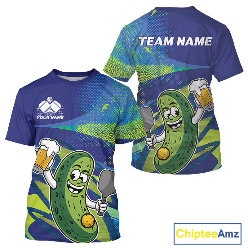 Custom Funny Pickles Play Pickleball T-Shirts For Men, Pickleball Team IPHW9437