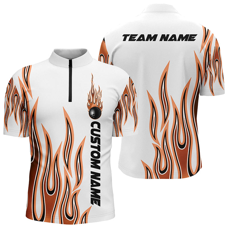 Personalized Flame Bowling Shirts For Men And Women, Bowling Ball Custom Bowling Team Shirt IPHW4984