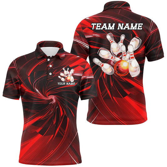 Custom Bowling Uniforms Bowling Shirts For Men, Bowling Team Bowling League Shirts | Red IPHW7260