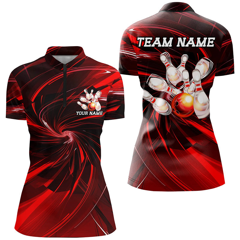 Custom Bowling Uniforms Ladies Bowling Shirts, Bowling Team Bowling League Shirts | Red IPHW7260