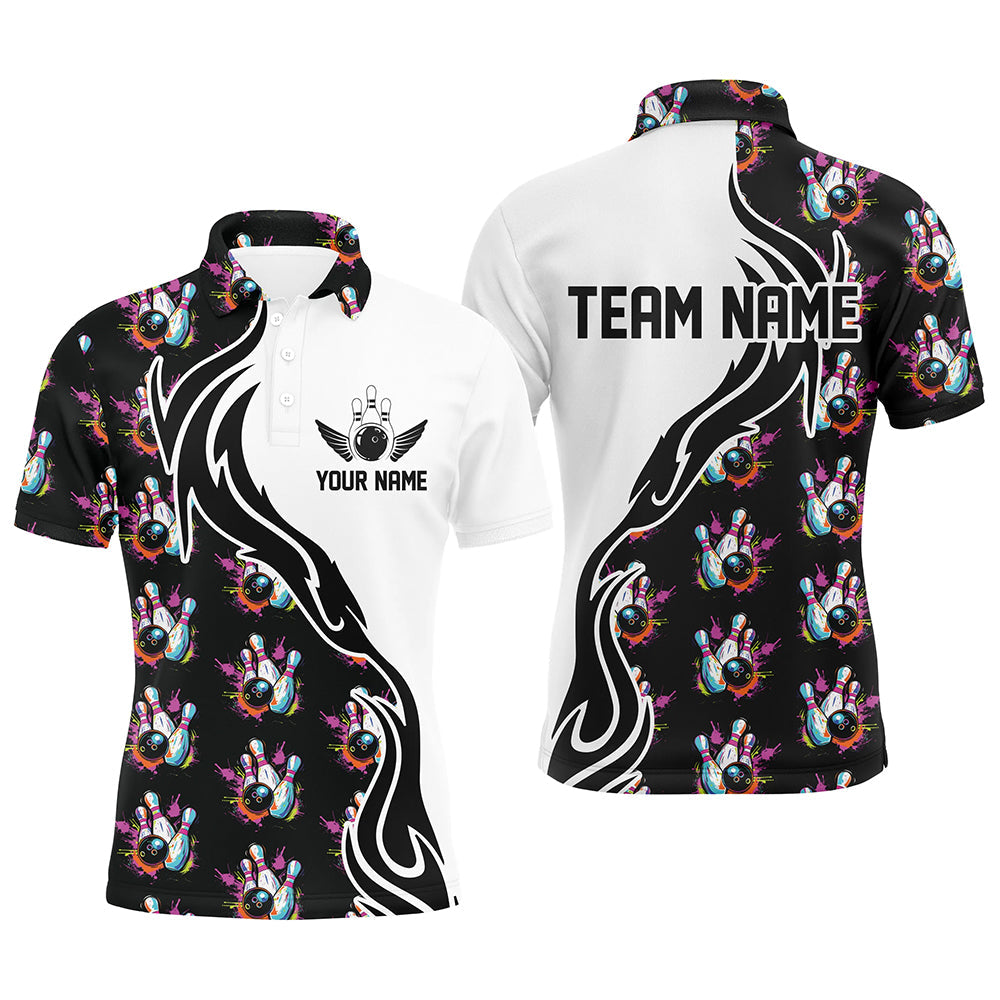 Personalized Colorful Bowling Shirts For Men, Flame Bowling Jerseys Team Bowling Shirts IPHW6946