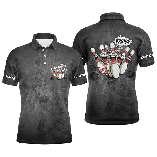 Angry Bowling Pins Face Custom Funny Bowling Shirts For Men And Women, Vintage Bowlers Outfits IPHW6696