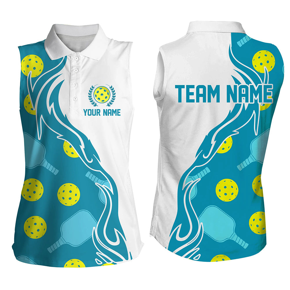 Custom Pickleball Sleeveless Polo Shirts For Women, Outdoor Ladies Pickleball Outfits IPHW5196