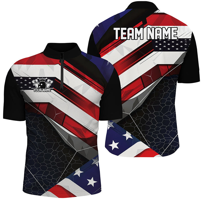 Personalized American Flag Bowling Polo Shirts For Men And Women, IPHW6961