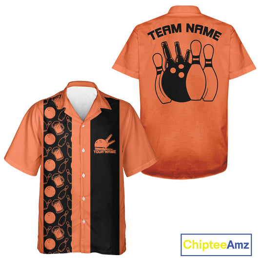 Custom Vintage Bowling And Beer Men And Women Shirts, Retro Bowling Beer Shirt IPHW10084
