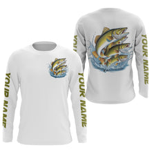 Load image into Gallery viewer, Walleye Fishes Custom Long Sleeve Fishing Shirts, Walleye Tournament Fishing Shirt IPHW7960