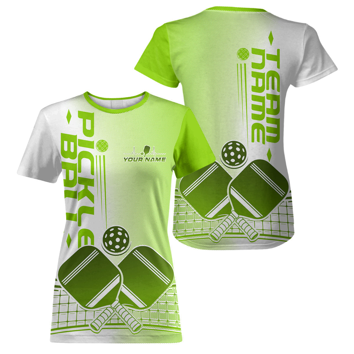 Custom Green Pickleball Team T-Shirts For Women, Pickleball League IPHW9315