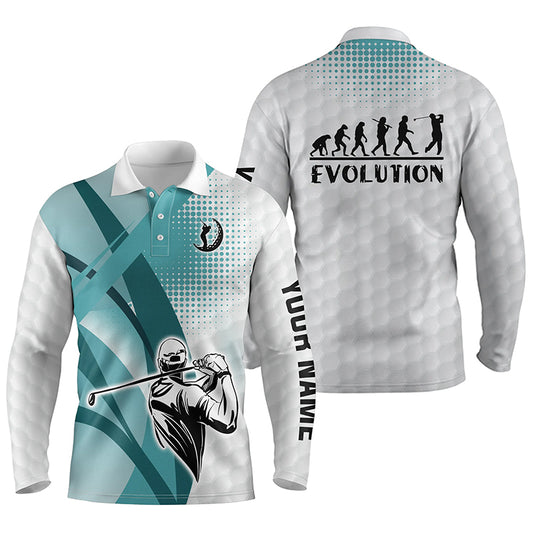 Blue and white Mens golf polo shirts custom golf ball skins golf evolution golf tops for mens NQS5942