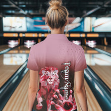 Load image into Gallery viewer, Red Lightning Lion Bowling Polo, Quarter Zip Shirts for Women Custom Lion Bowling Team jerseys NQS9692