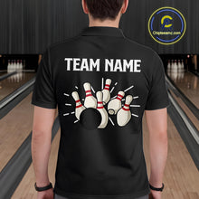 Load image into Gallery viewer, Retro Black argyle pattern Bowling shirts For Men custom bowling team jerseys Bowler Outfits NQS10276