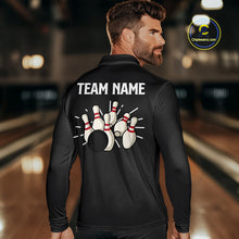 Load image into Gallery viewer, Retro Black argyle pattern Bowling shirts For Men custom bowling team jerseys Bowler Outfits NQS10276